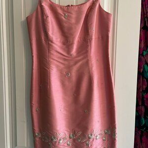 Ann Taylor Embroidered Silk Dress Size 4P